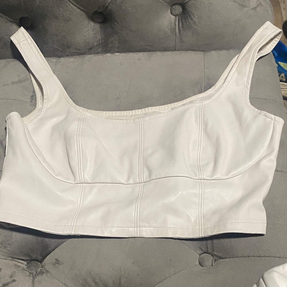 Banana Republic Vegan Leather Crop Top